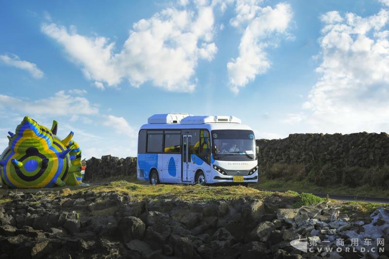 比亞迪C6純電動客車投放濟州島牛島